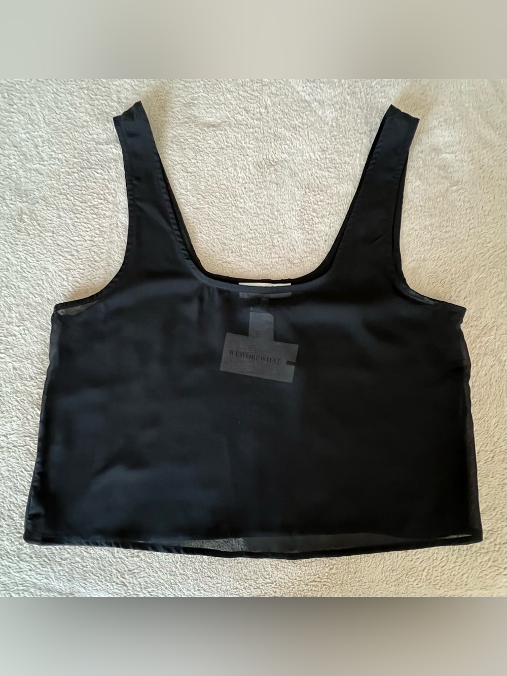 NWT WeWoreWhat Black Sheer Crop Camisole